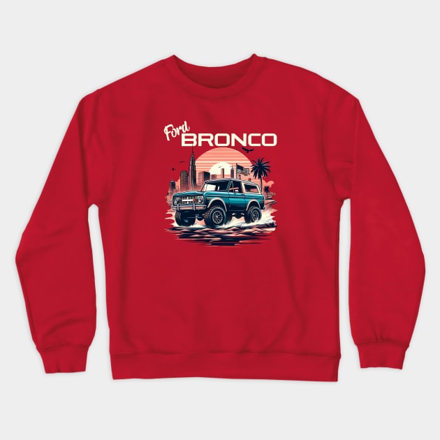 Bronco Offroad Car Crewneck Sweatshirt by mirailecs